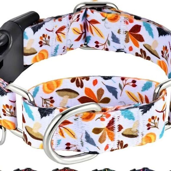 Martingale Collar, fall maple leaf pattern, size medium - Picture 1 of 8